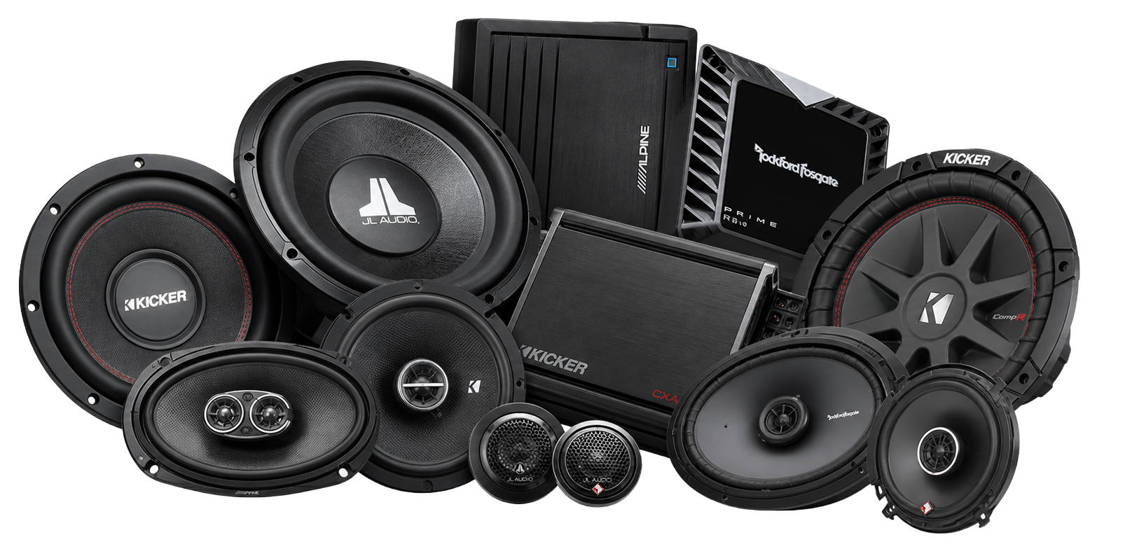Car audio speakers and subwoofers